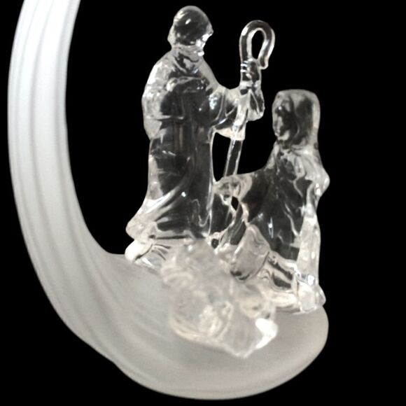 Kurt Adler Nativity Ornament Acrylic Clear Plastic Frosted Rising Star Large. - Picture 8 of 16